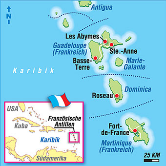 französische antillen karten
