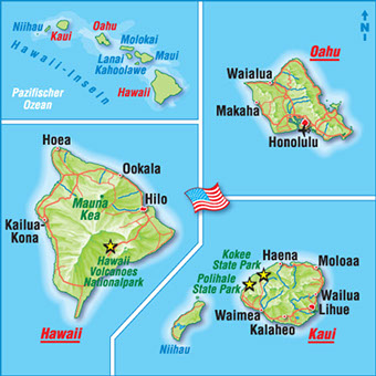 Karte Hawaii